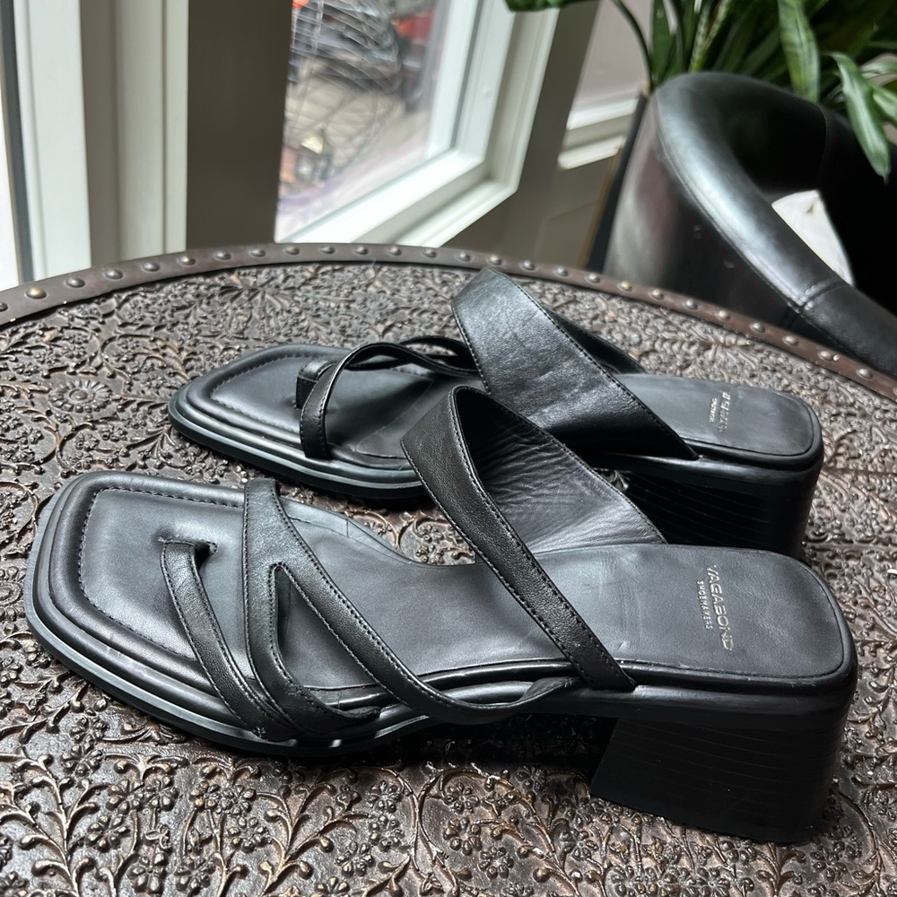 NEW VAGABOND INES STRAPPY SANDALS IN BLACK LEATHER 40 10 - Picture 4 of 9